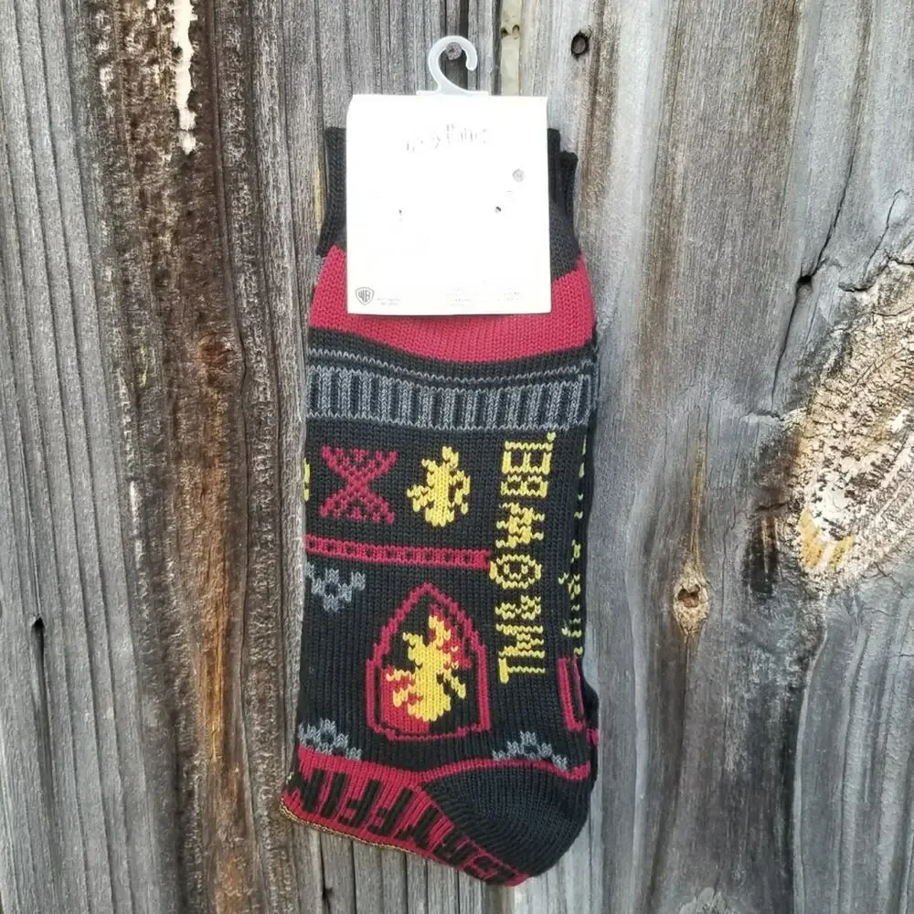 Gryffindor Socks Harry Potter Black Red Grey Gold Yellow Wizard Hogwarts NWT